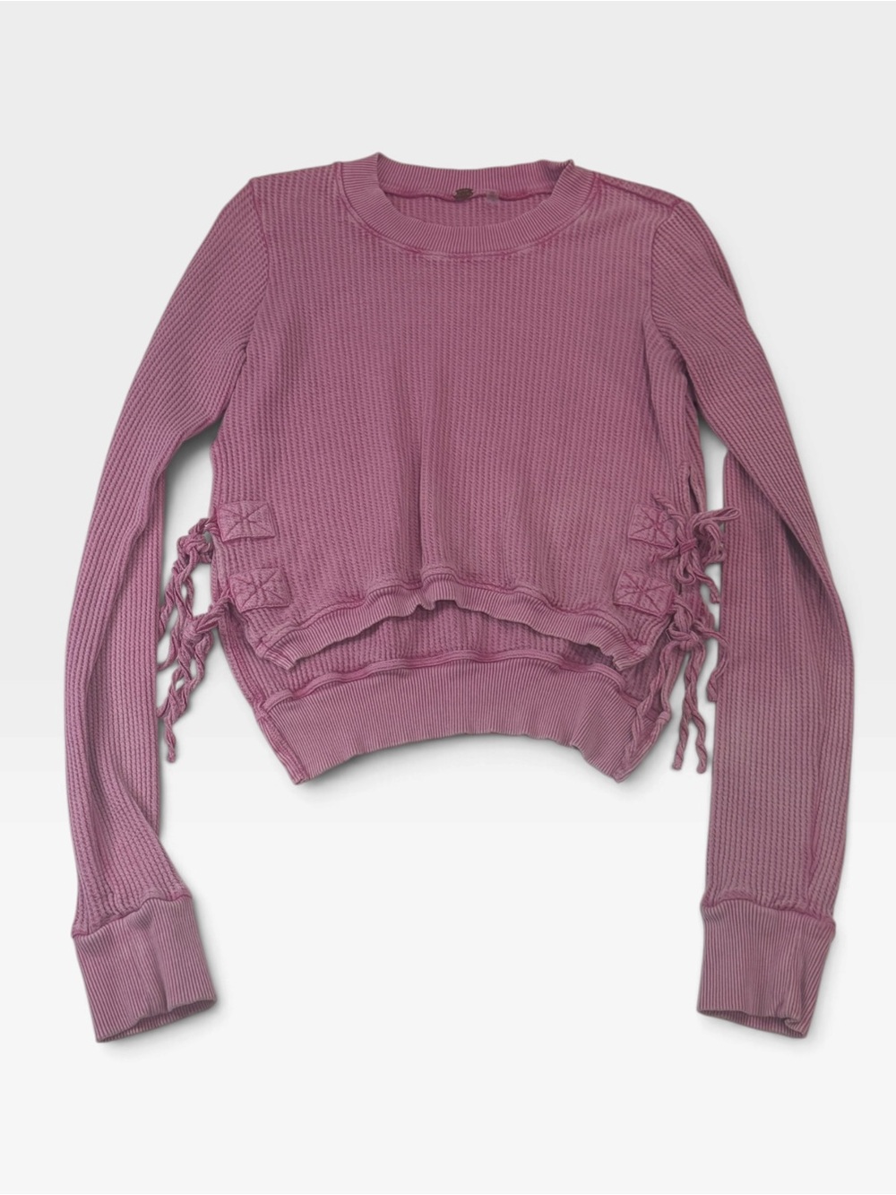 Free People FP One Interlaken Thermal Long-Sleeve Top in Dusty Pink Size Small